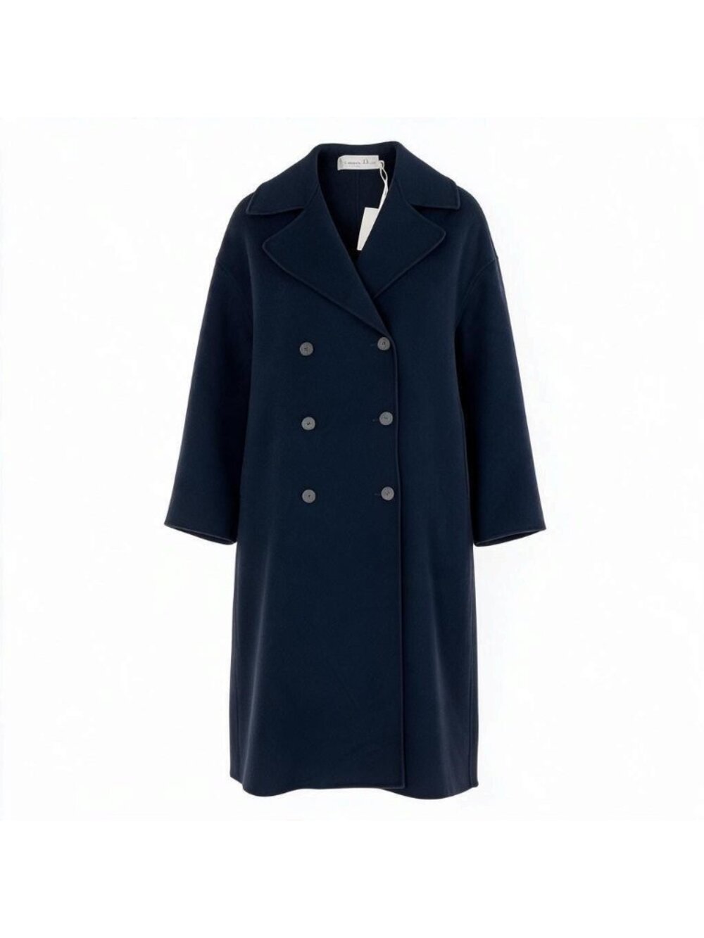 Dior J9 Double Coat Cashmere Long Dark Navy 40